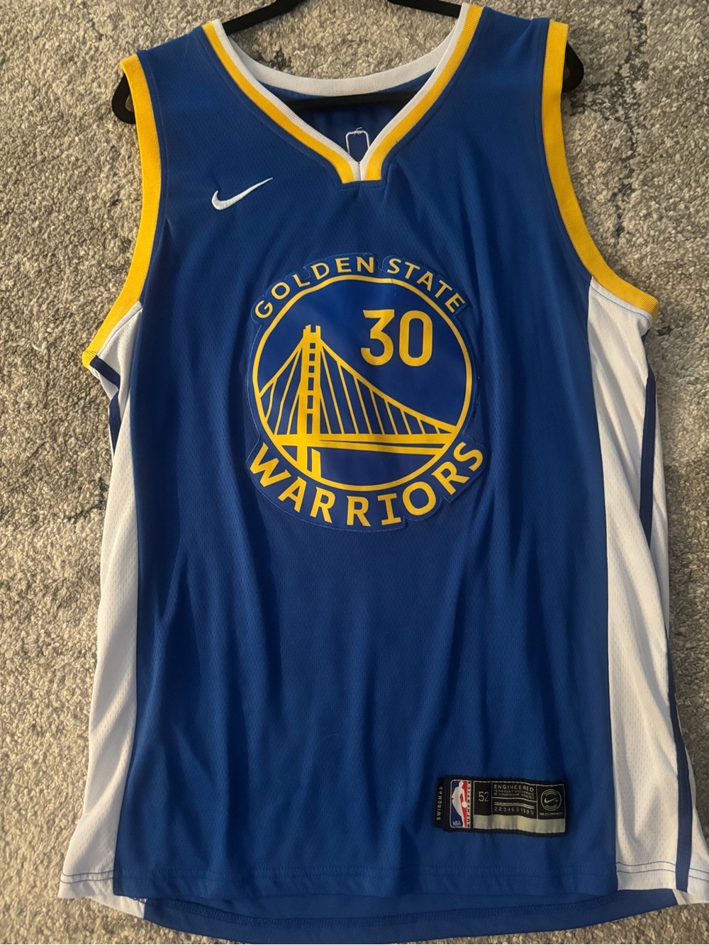 Nike Blue and Yellow Golden State Warriors #30 Jersey